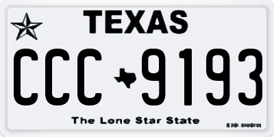 TX license plate CCC9193
