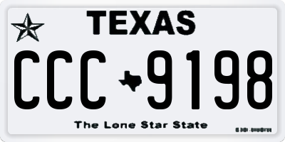 TX license plate CCC9198