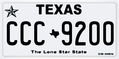 TX license plate CCC9200