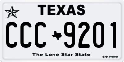 TX license plate CCC9201