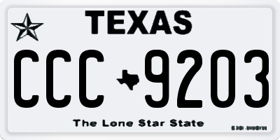 TX license plate CCC9203
