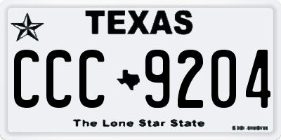 TX license plate CCC9204