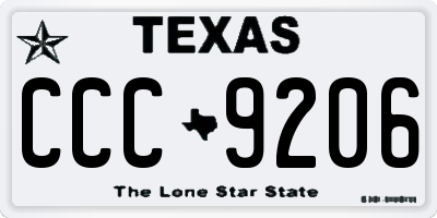 TX license plate CCC9206