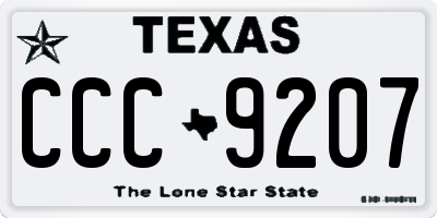 TX license plate CCC9207