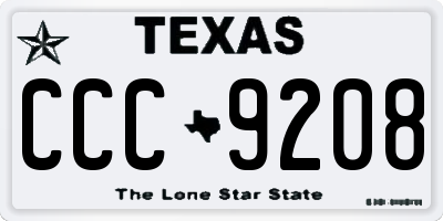 TX license plate CCC9208