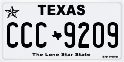 TX license plate CCC9209