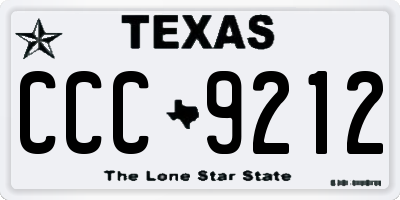 TX license plate CCC9212