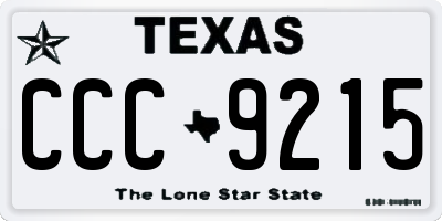 TX license plate CCC9215