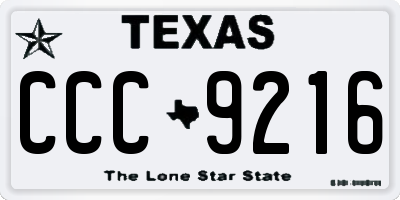 TX license plate CCC9216