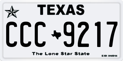TX license plate CCC9217