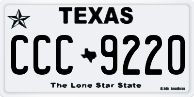 TX license plate CCC9220