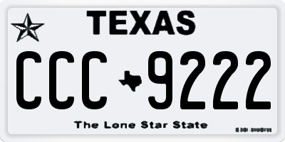 TX license plate CCC9222