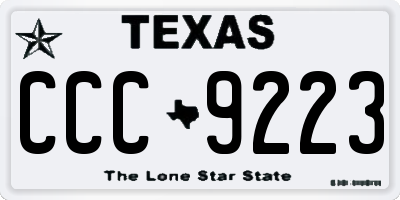 TX license plate CCC9223
