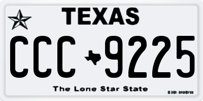 TX license plate CCC9225