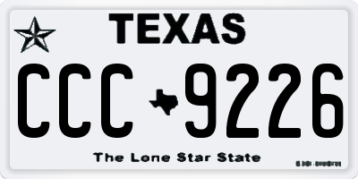 TX license plate CCC9226