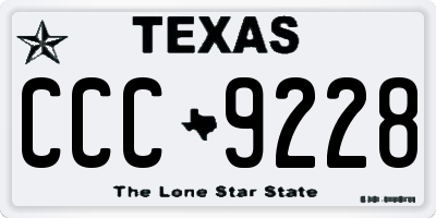 TX license plate CCC9228