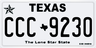 TX license plate CCC9230