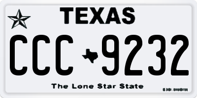 TX license plate CCC9232