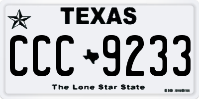 TX license plate CCC9233