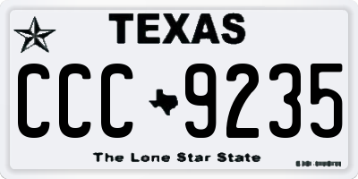 TX license plate CCC9235