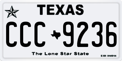 TX license plate CCC9236