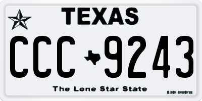 TX license plate CCC9243