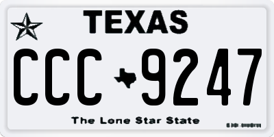 TX license plate CCC9247