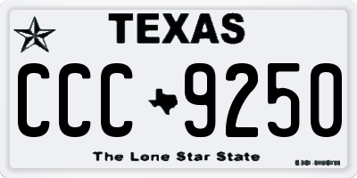 TX license plate CCC9250