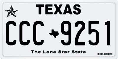 TX license plate CCC9251