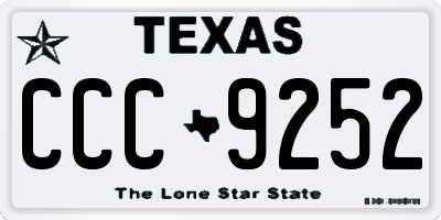 TX license plate CCC9252