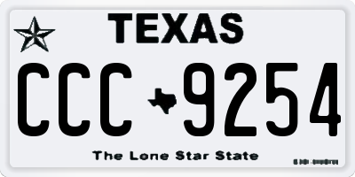 TX license plate CCC9254
