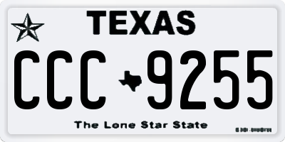 TX license plate CCC9255