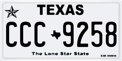 TX license plate CCC9258