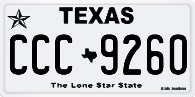 TX license plate CCC9260