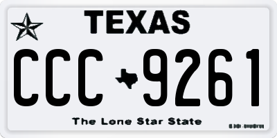 TX license plate CCC9261