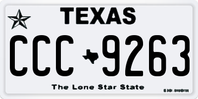 TX license plate CCC9263