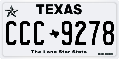 TX license plate CCC9278
