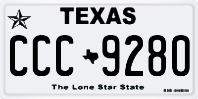 TX license plate CCC9280