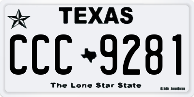 TX license plate CCC9281