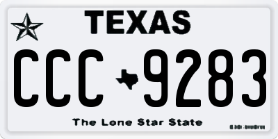 TX license plate CCC9283