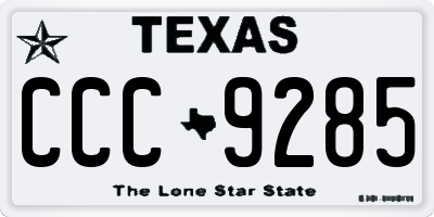 TX license plate CCC9285