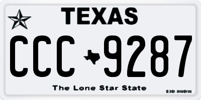 TX license plate CCC9287