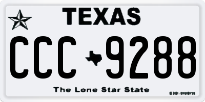 TX license plate CCC9288