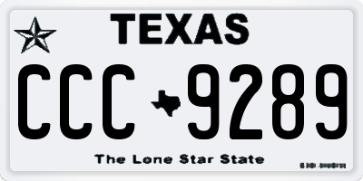 TX license plate CCC9289