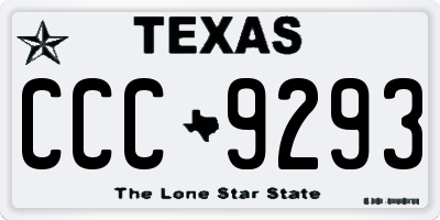 TX license plate CCC9293