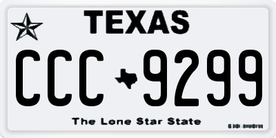TX license plate CCC9299
