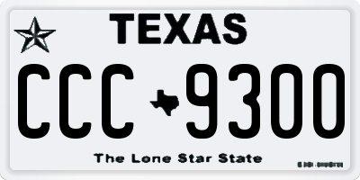 TX license plate CCC9300