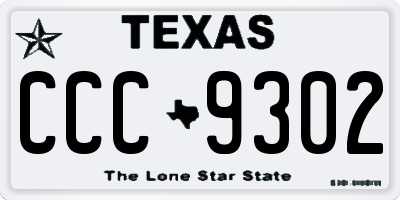 TX license plate CCC9302
