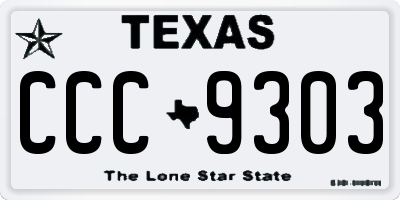 TX license plate CCC9303