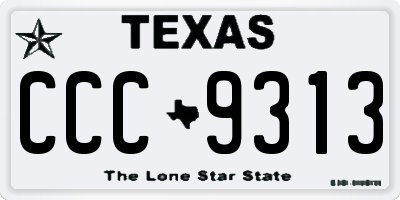 TX license plate CCC9313